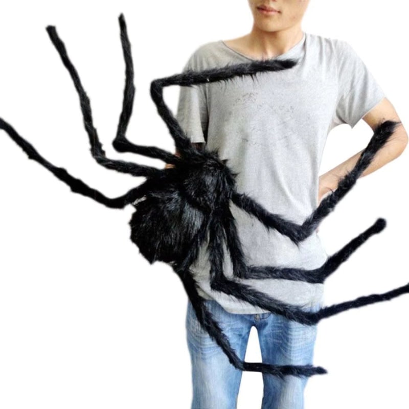 Giant Spider Web Decoration with Poseable Wire Legs for Outdoor Garden Display