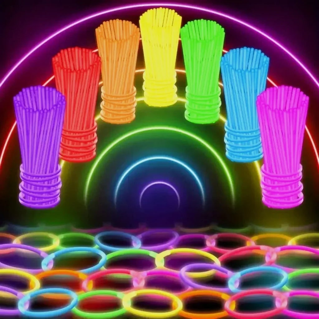 Neon Glow Sticks with Connectors for Halloween Party Lights and Bracelets