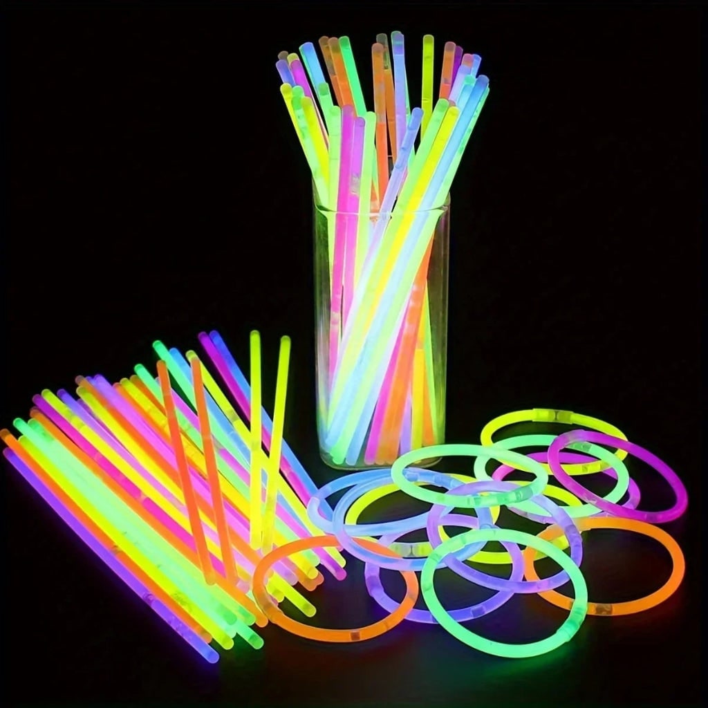 Neon Glow Sticks with Connectors for Halloween Party Lights and Bracelets