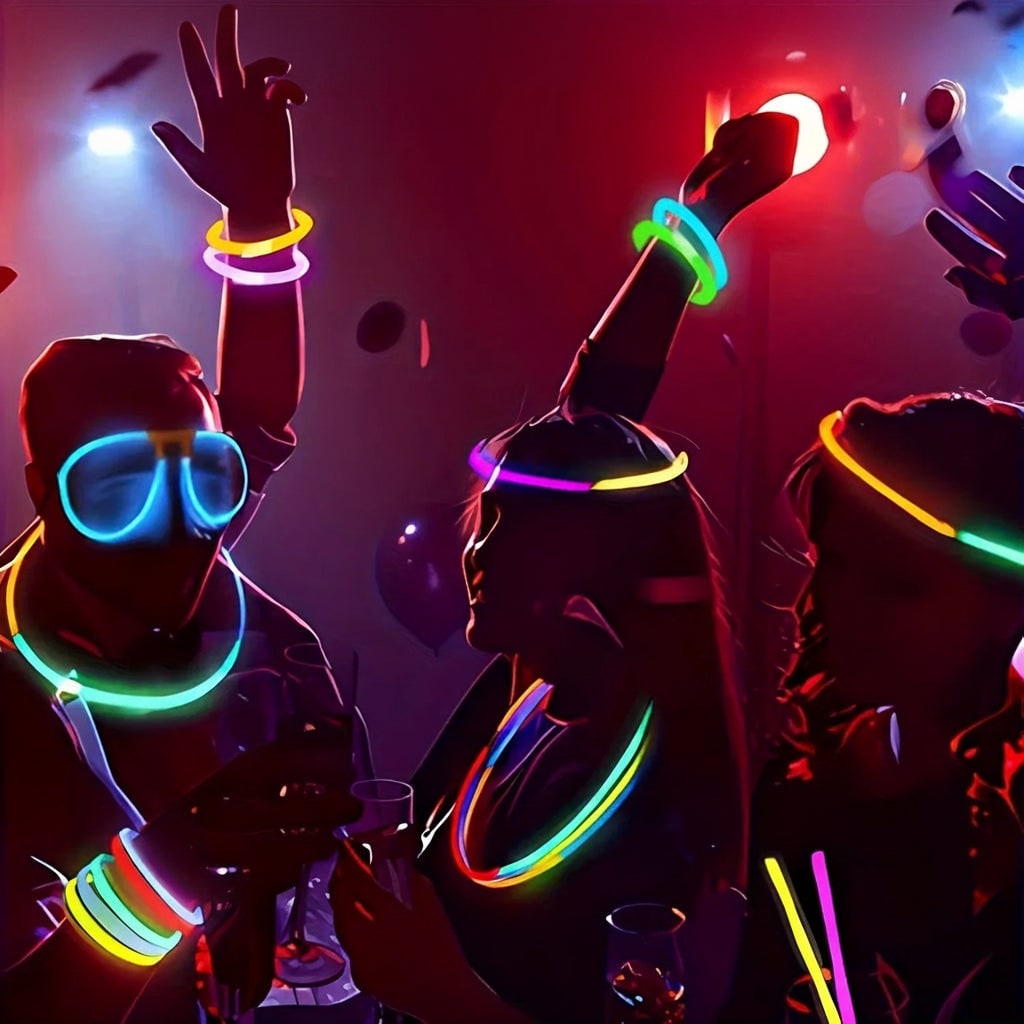 Neon Glow Sticks with Connectors for Halloween Party Lights and Bracelets