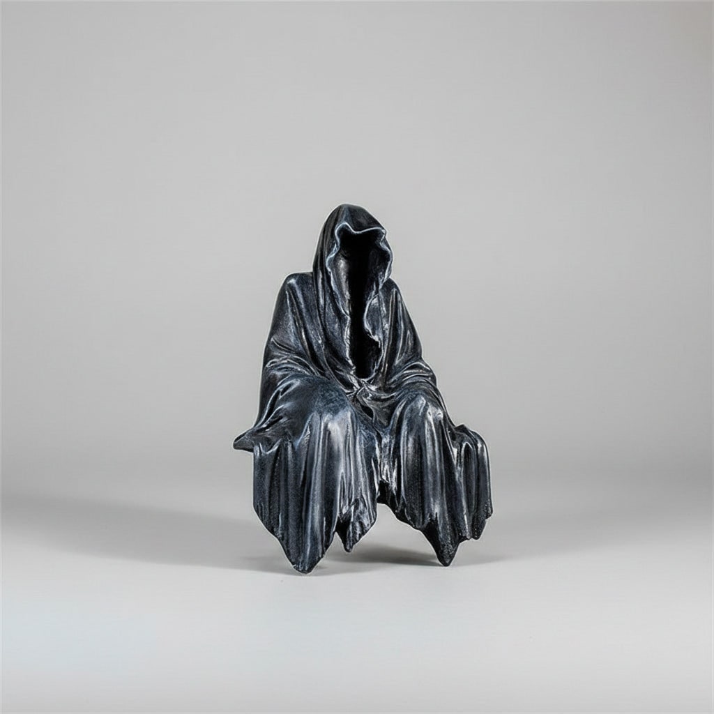 Grim Reaper Statue in Moulded Resin for Gothic Halloween House Decorations