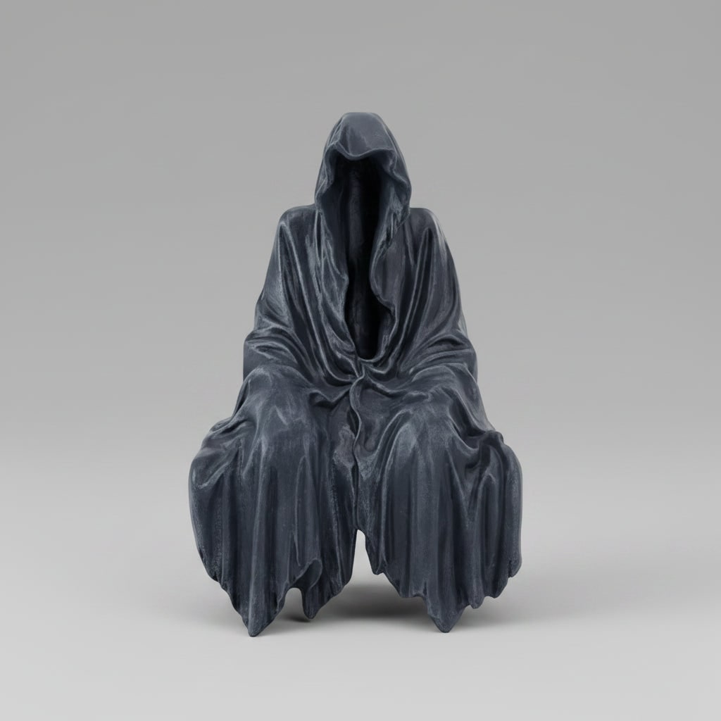 Grim Reaper Statue in Moulded Resin for Gothic Halloween House Decorations
