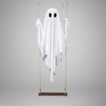 Hanging Ghost Halloween Decorations Outdoor with Warm LED Light and Rope Swing