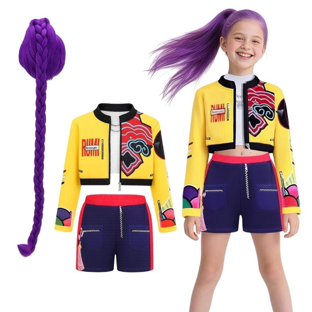 Halloween Costumes for Girls Hip Hop Dance Party with Crop Top Shorts and Joggers