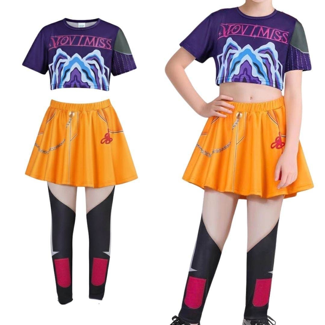 Halloween Costumes for Girls Hip Hop Dance Party with Crop Top Shorts and Joggers