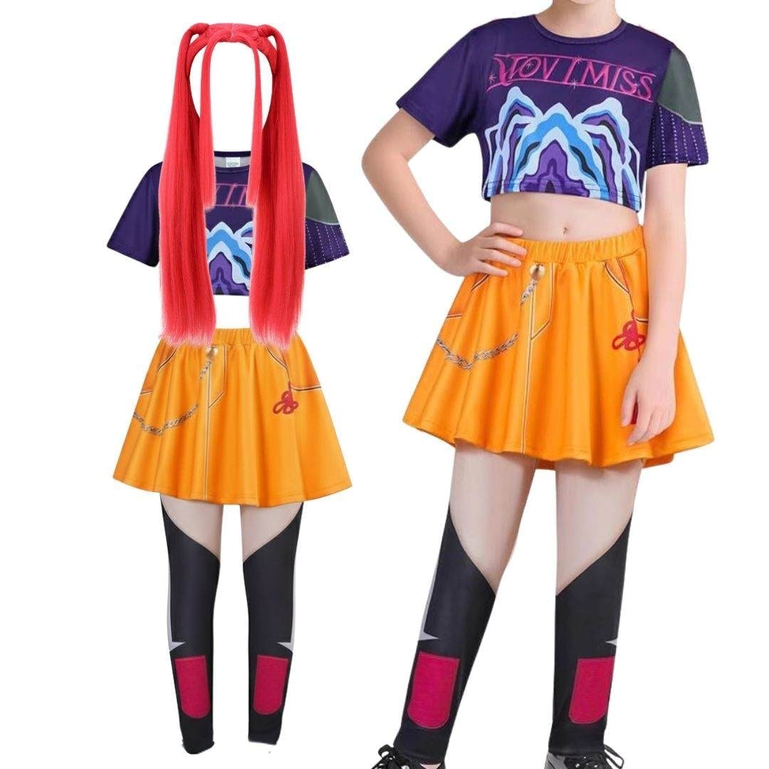 Halloween Costumes for Girls Hip Hop Dance Party with Crop Top Shorts and Joggers