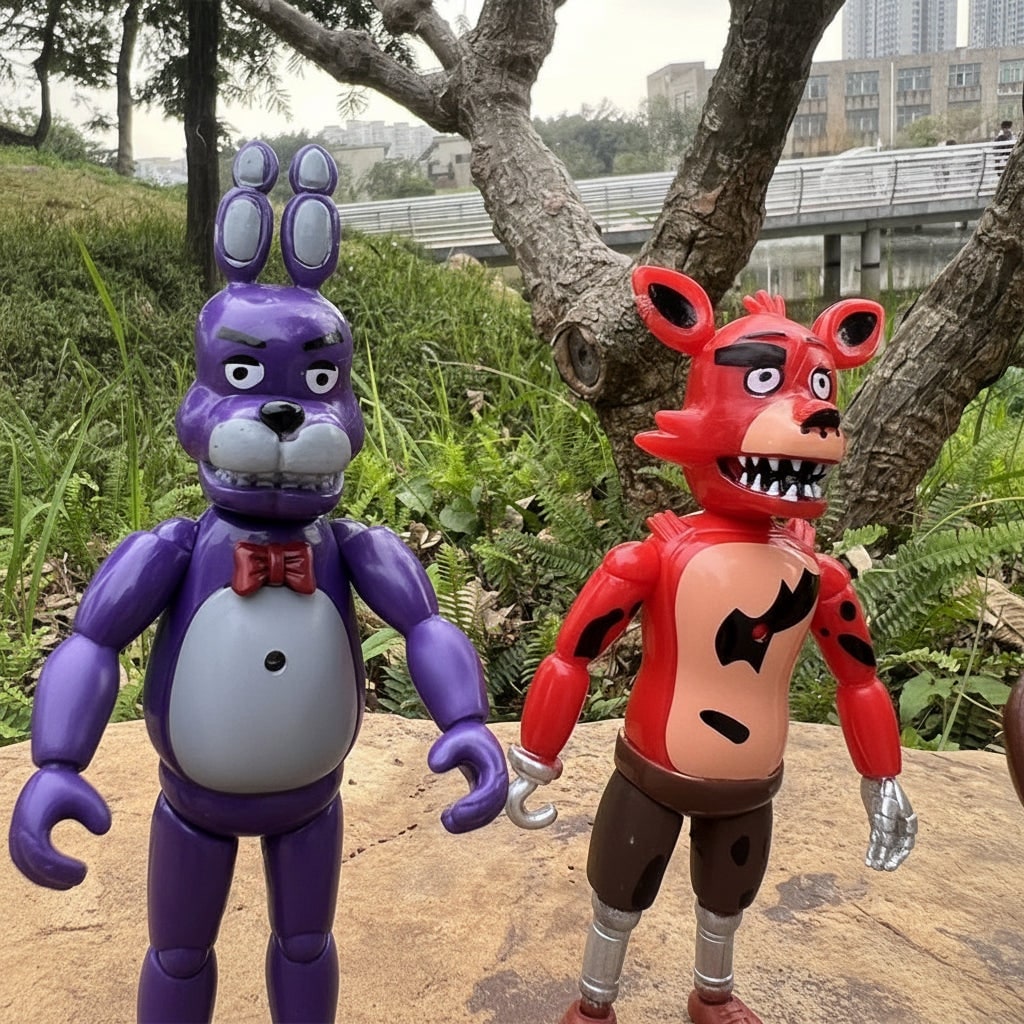 Halloween Lights Up Horror Action Figures Set of 5 with Poseable Joints for Spooky Display