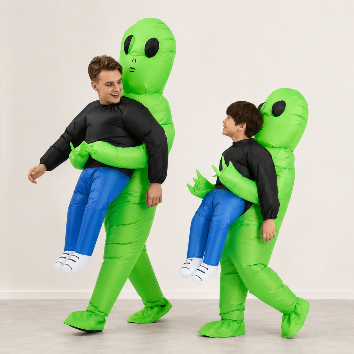 Inflatable Alien Costume Blow Up Piggyback Outfit with Built In Fan