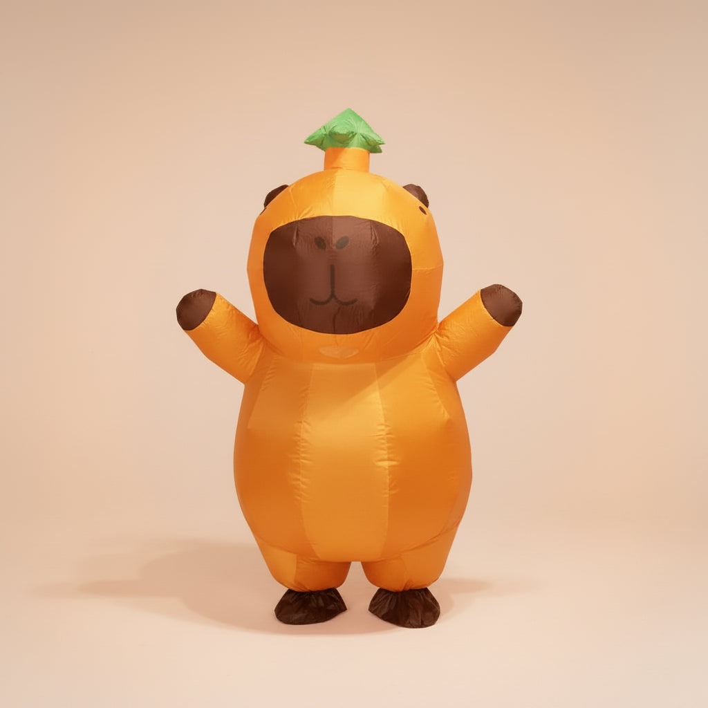 Inflatable Halloween Costume Capybara Suit with Built In Fan and Mesh Window