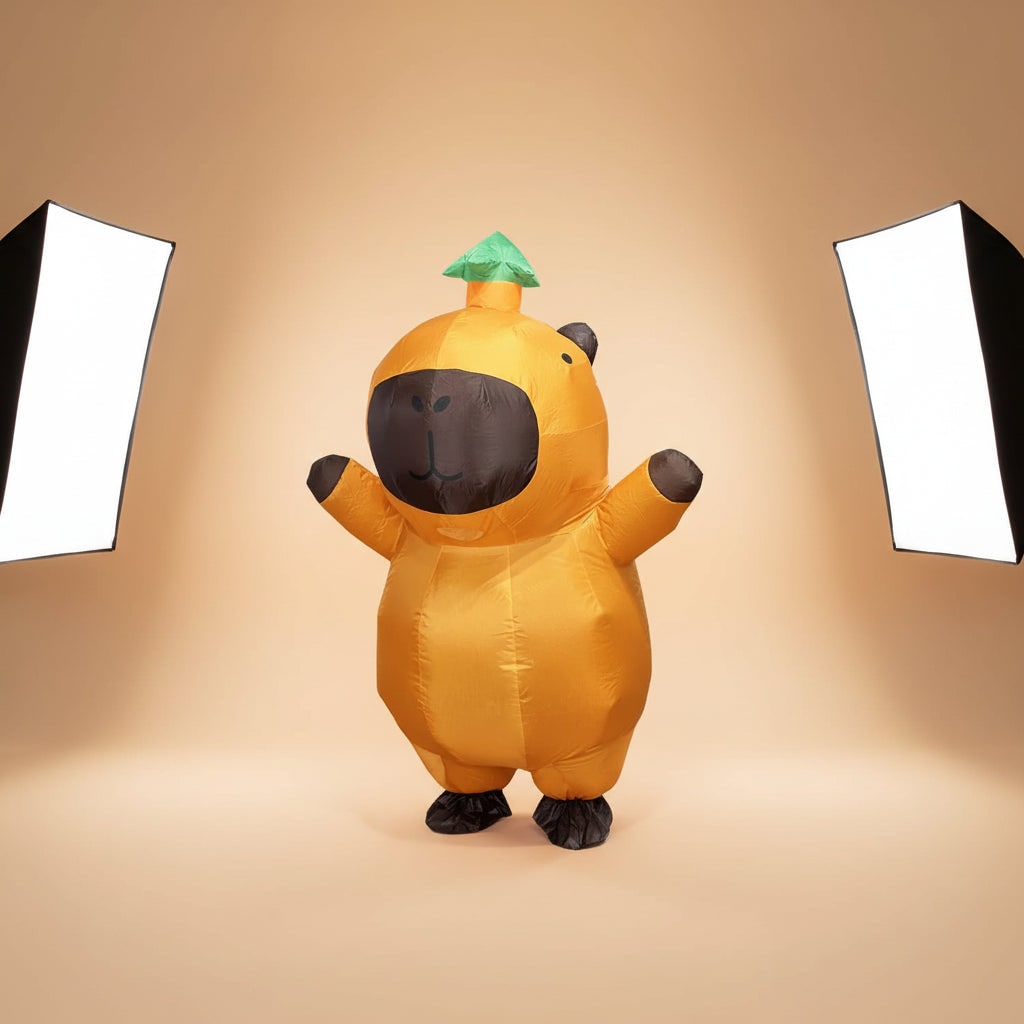Inflatable Halloween Costume Capybara Suit with Built In Fan and Mesh Window