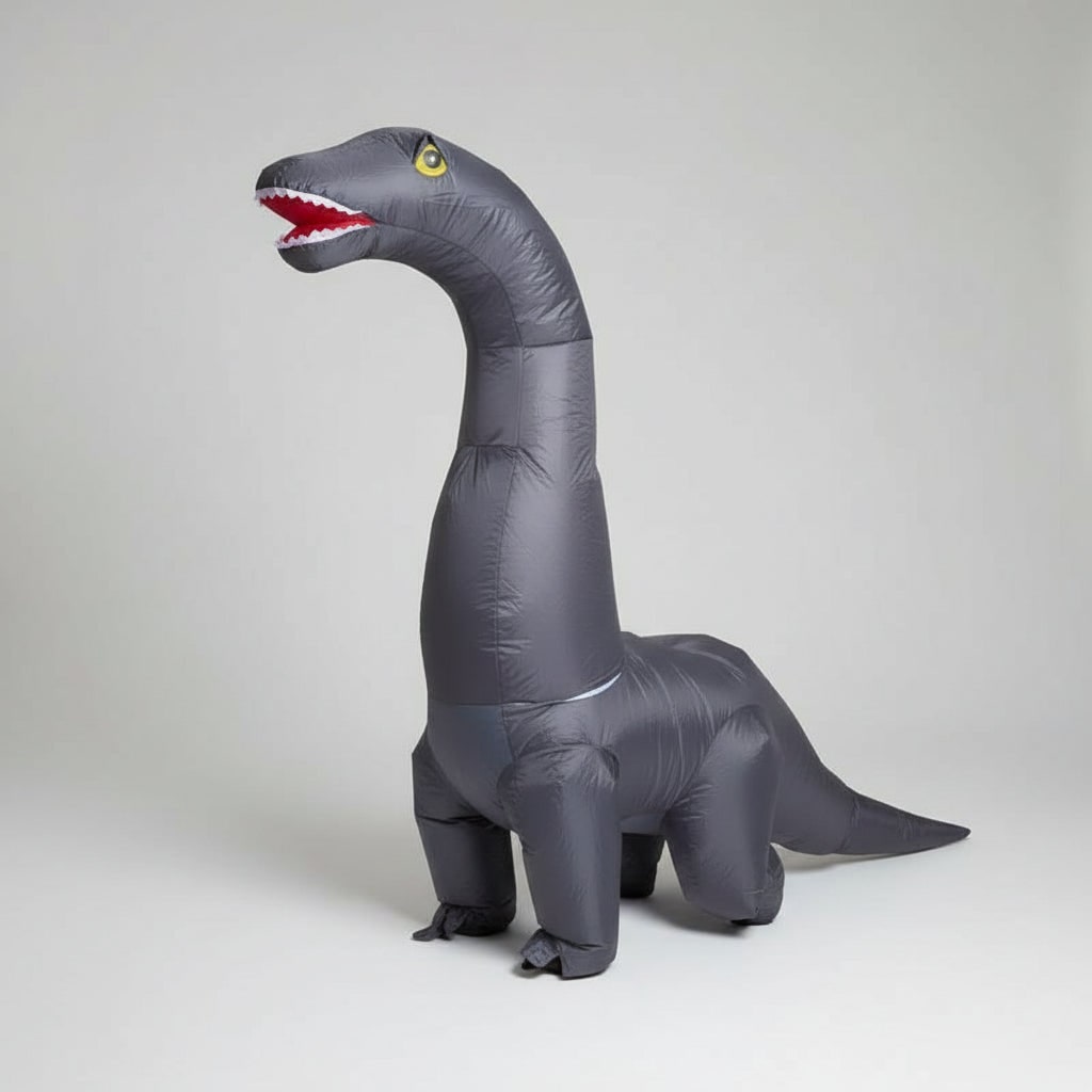 Inflatable Dinosaur Costume Long Neck Sauropod Suit with Built In Fan for Parties