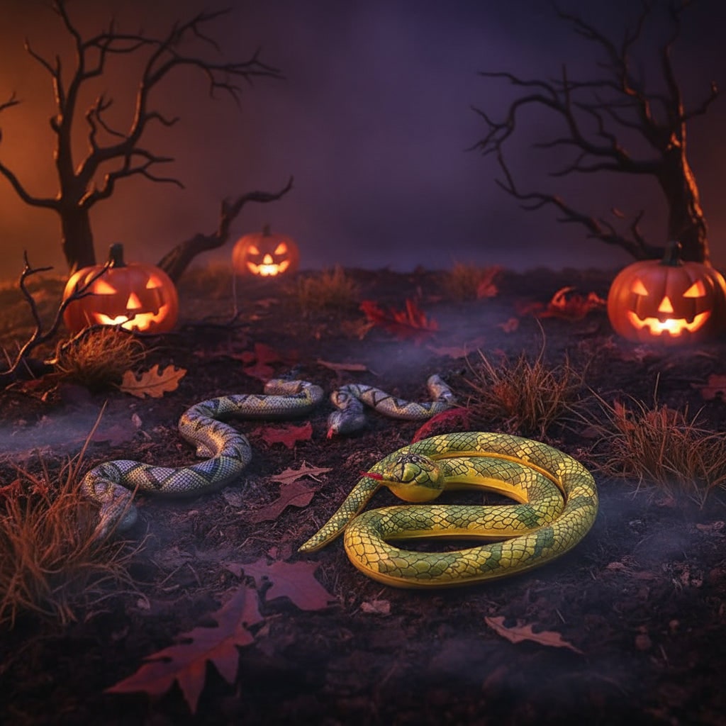 Inflatable Snake Halloween Garden Decorations with Waterproof Printed Scale Detail