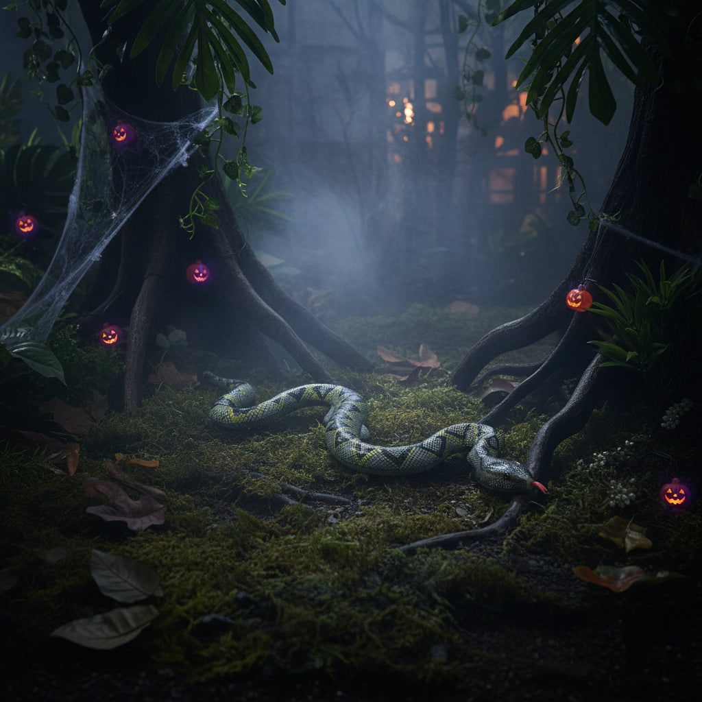 Inflatable Snake Halloween Garden Decorations with Waterproof Printed Scale Detail