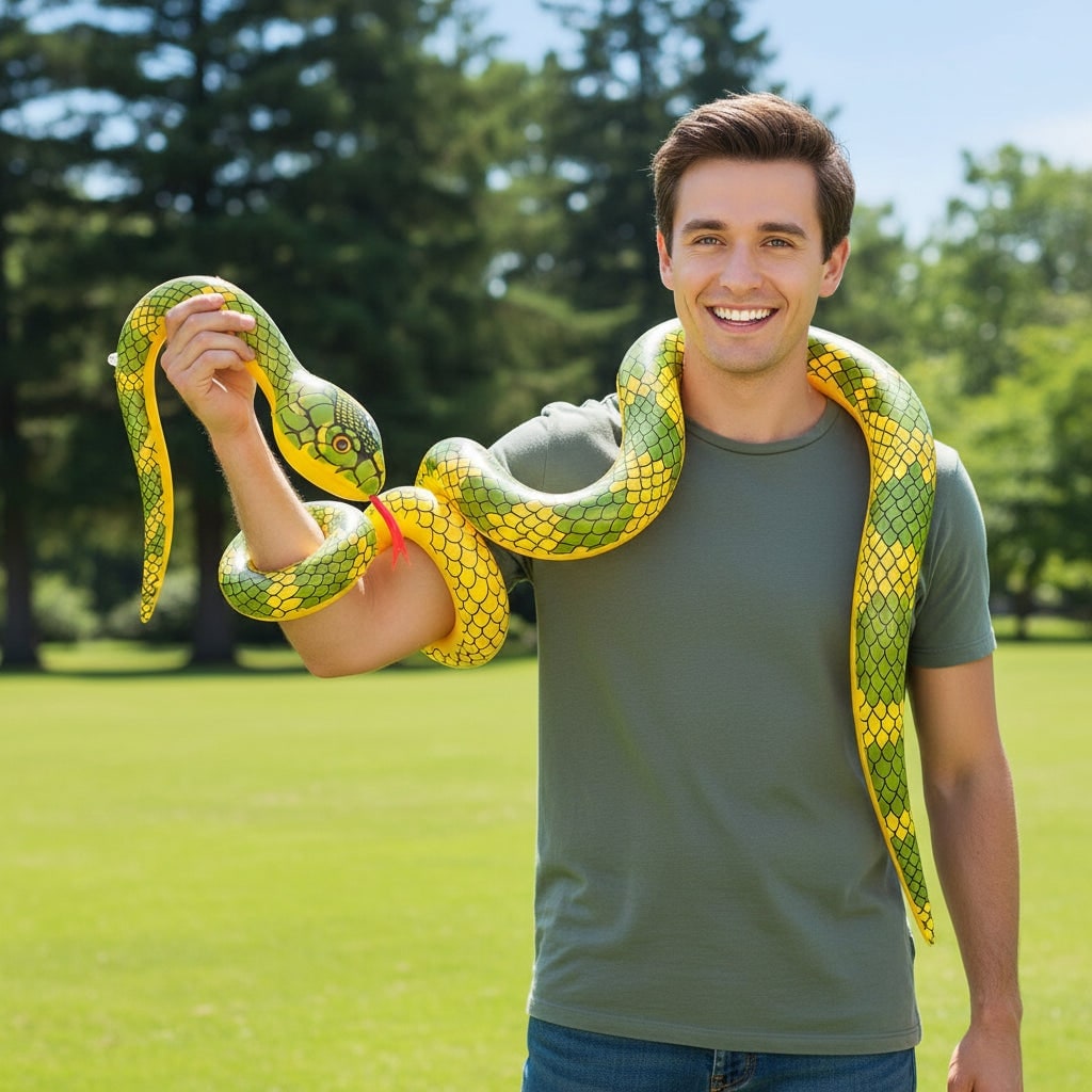 Halloween House Decorations Inflatable Snake for Spooky Yard Party and Haunted Porch Display