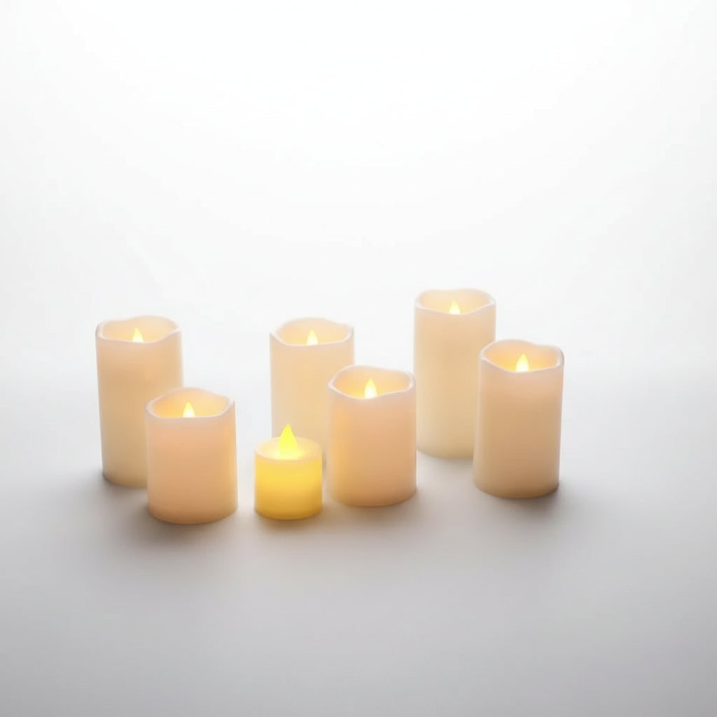 Flickering LED Halloween Candles with Battery Power and Wavy Melted Edge Rims
