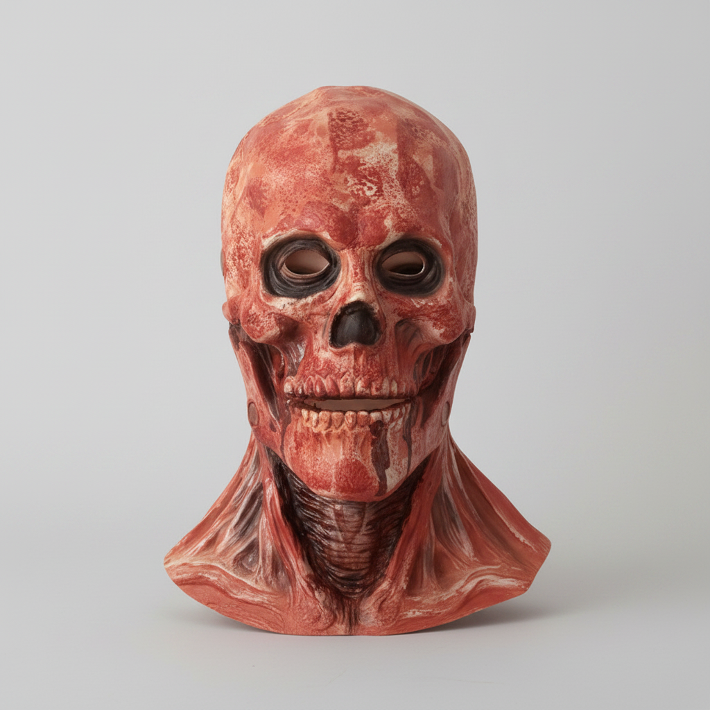 Peel Off Clown Halloween Costume Mask Double Layer Latex with Bloody Skull Reveal