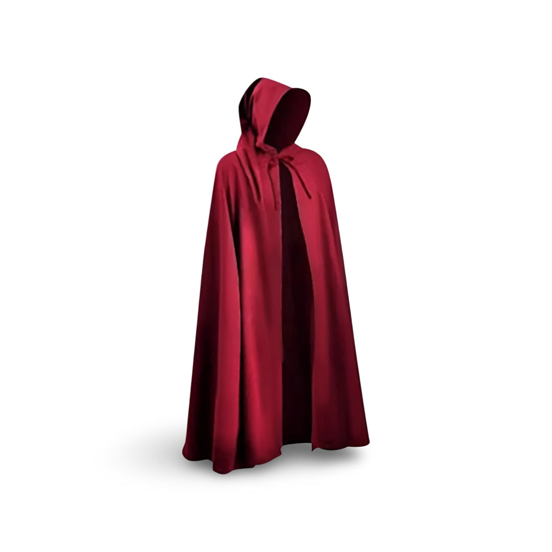 Medieval Knight Cosplay Costume Tunic with Hooded Cloak and Cross Detail for Parties
