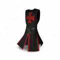 Medieval Knight Cosplay Costume Tunic with Hooded Cloak and Cross Detail for Parties
