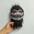 Halloween Monsters Plush Toy with Faux Fur Moulded Fanged Face and Glossy Orange Eyes