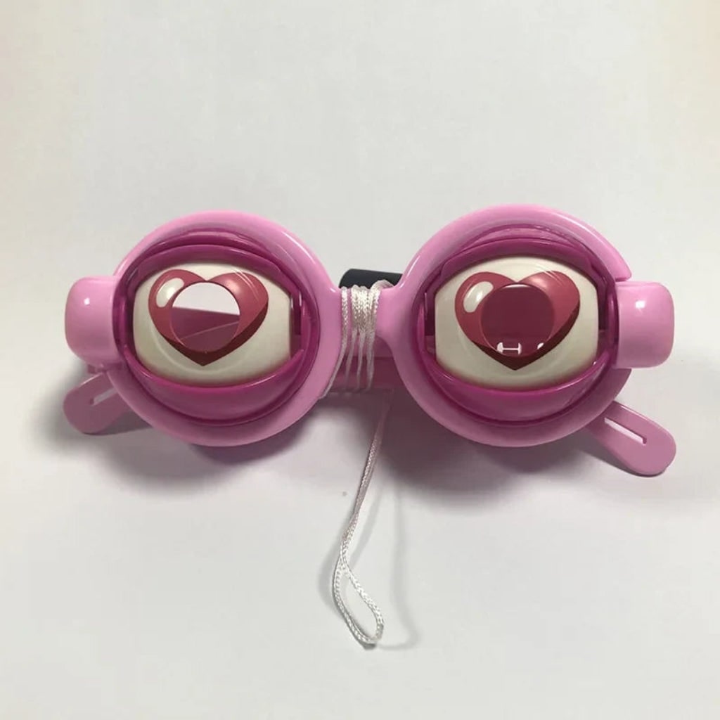Halloween Party Novelty Crazy Eyes Glasses with Blinking Eyelids and Pull String Costume Accessory