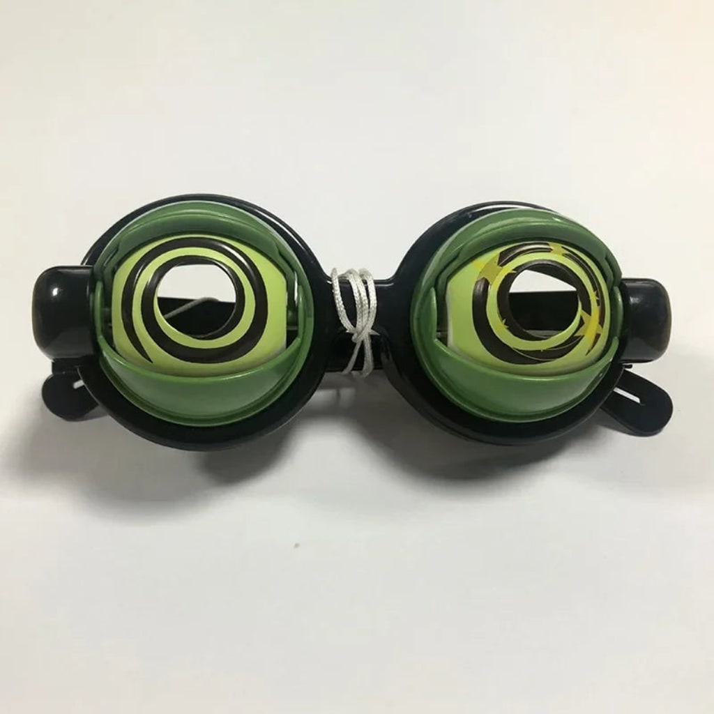 Halloween Party Novelty Crazy Eyes Glasses with Blinking Eyelids and Pull String Costume Accessory
