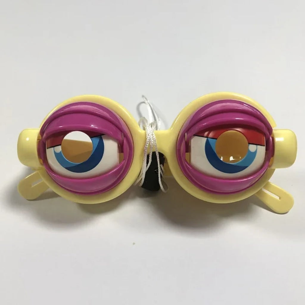Halloween Party Novelty Crazy Eyes Glasses with Blinking Eyelids and Pull String Costume Accessory