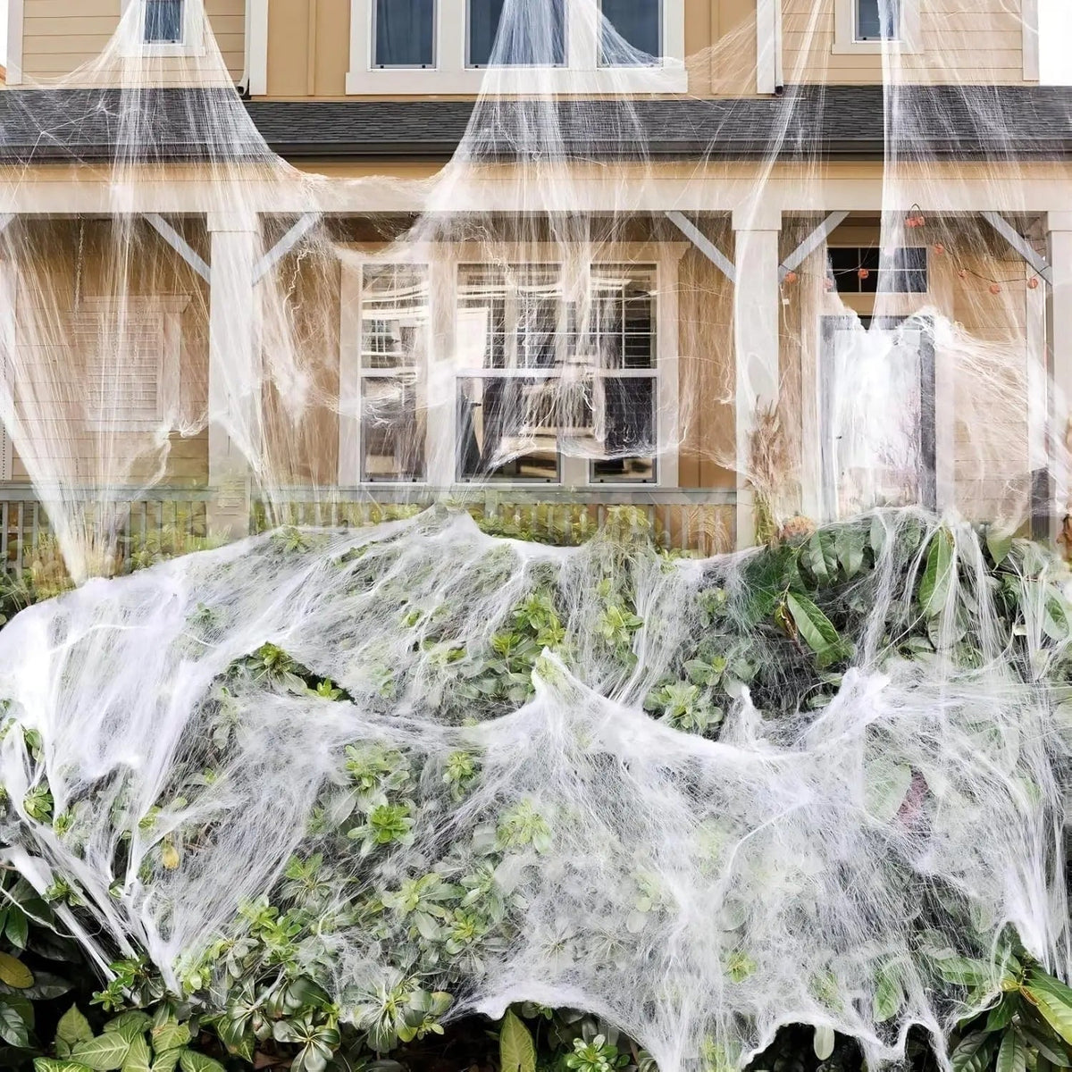 Giant Stretchy Spider Web Decoration for Outdoor Yard Fences and Porch Display