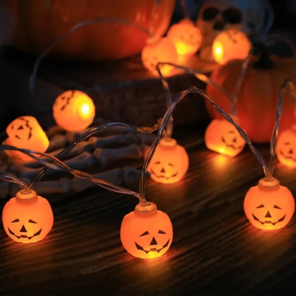 Halloween Decorations Outdoor Fairy Lights with Battery Operated Warm LED Glow for Patio Party