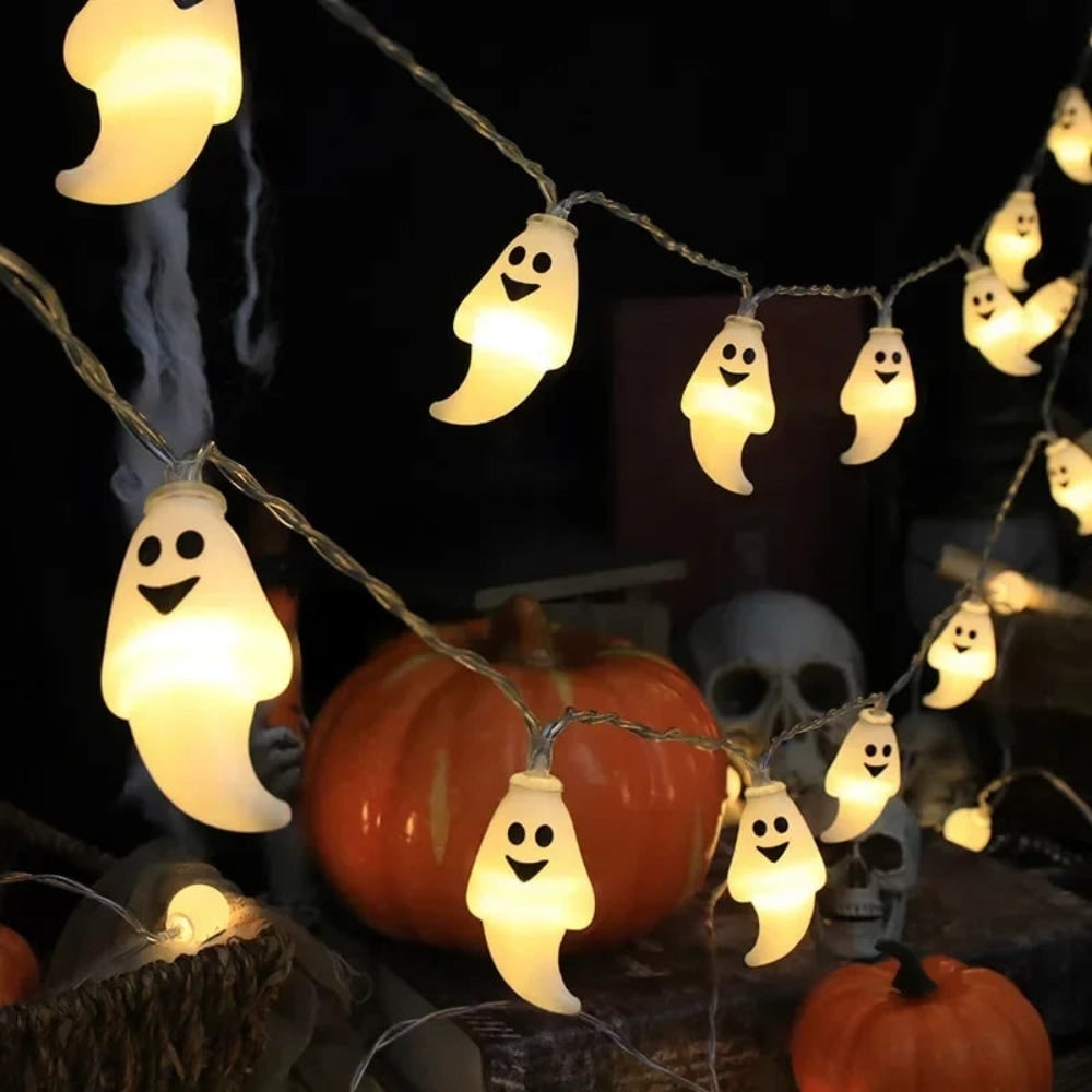 Halloween Decorations Outdoor String Lights with Battery Operated Warm LED Glow for Patio Party