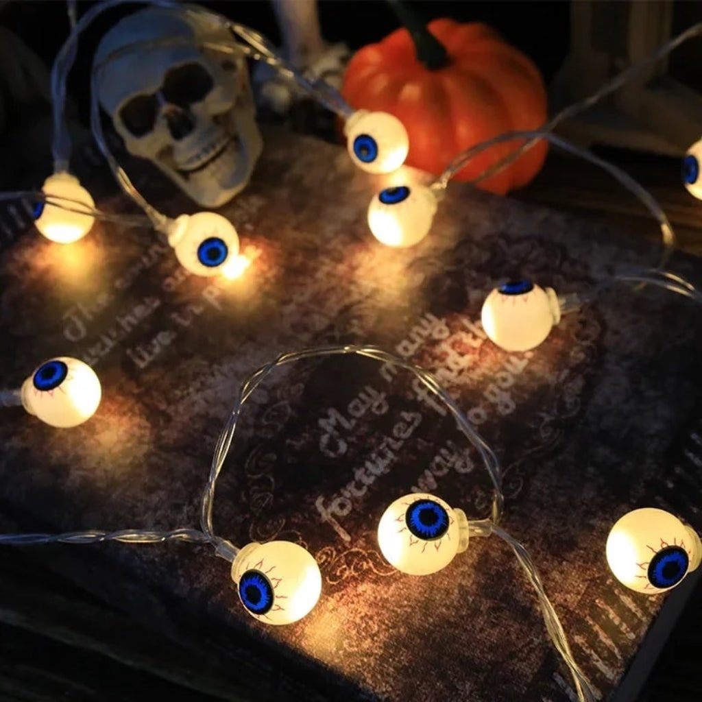 Halloween Decorations Outdoor Fairy Lights with Battery Operated Warm LED Glow for Patio Party