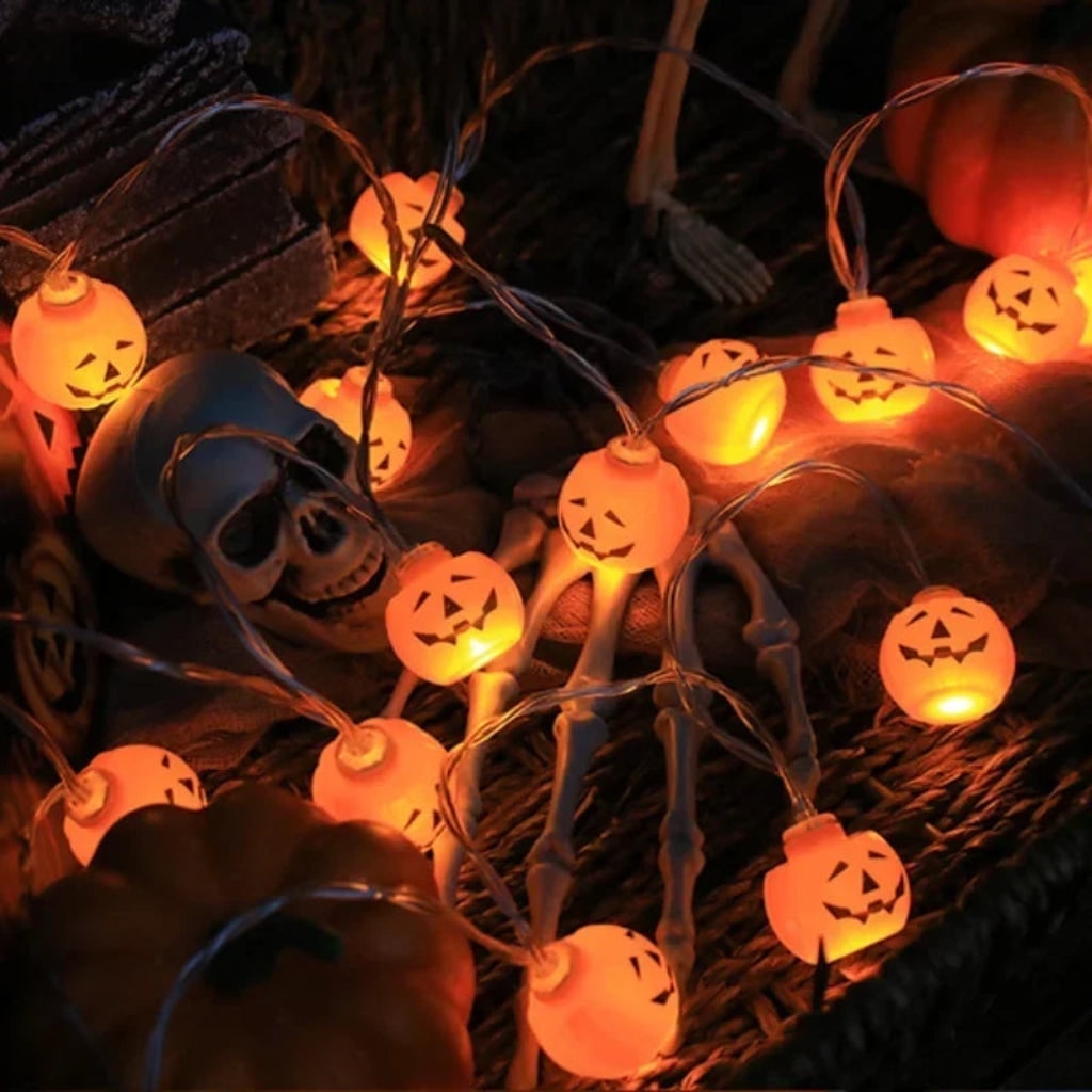 Halloween Decorations Outdoor Fairy Lights with Battery Operated Warm LED Glow for Patio Party
