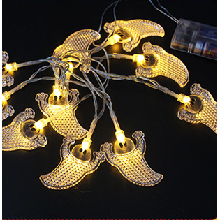 Halloween Lights Outdoor String with Pumpkin Ghost Bat Skull Eyeball Covers 10 LED Battery Operated