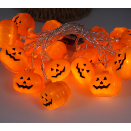 Halloween Lights Outdoor String with Pumpkin Ghost Bat Skull Eyeball Covers 10 LED Battery Operated