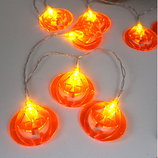 Halloween Lights Outdoor String with Pumpkin Ghost Bat Skull Eyeball Covers 10 LED Battery Operated