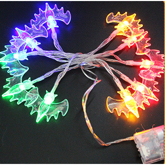 Halloween Lights Outdoor String with Pumpkin Ghost Bat and Skull Covers 10 LED Battery