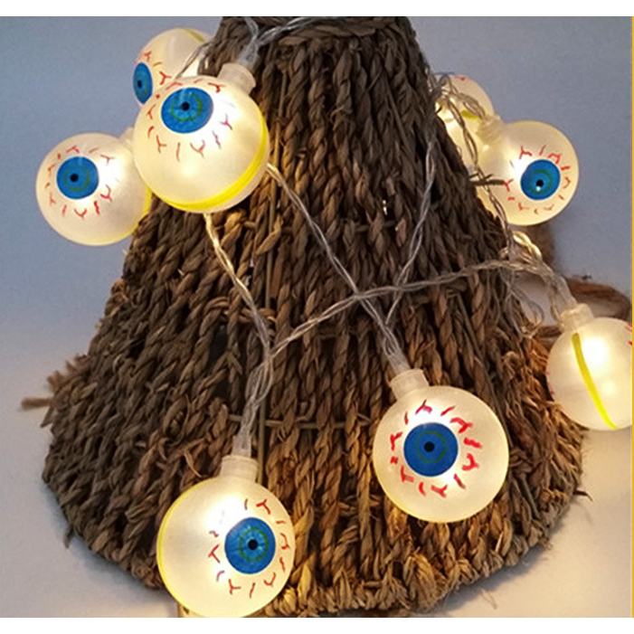 Halloween Lights Outdoor String with Pumpkin Ghost Bat and Skull Covers 10 LED Battery