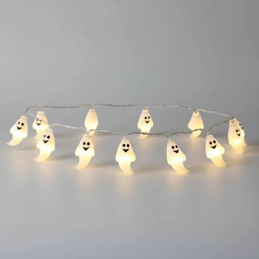 Halloween Lights Outdoor String Set with Battery LED and Moulded Novelty Covers