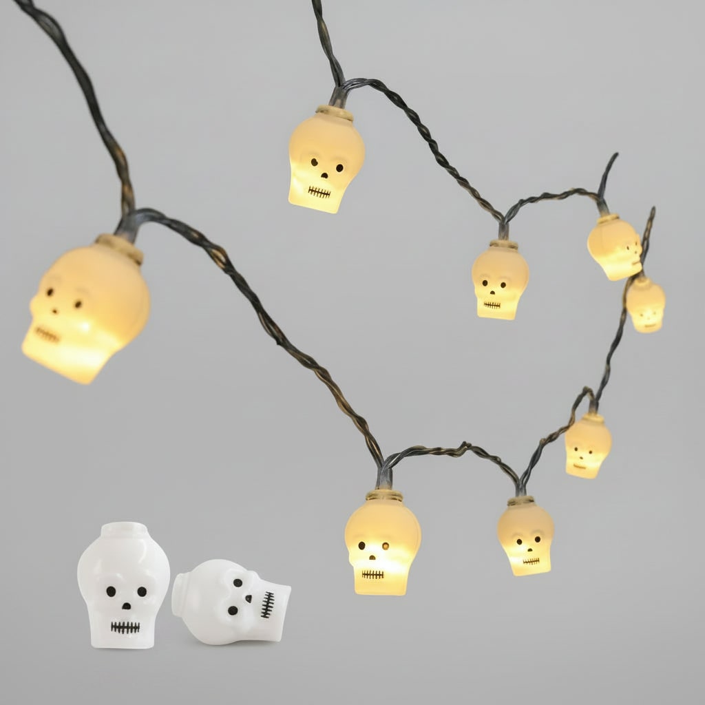 Halloween Lights Outdoor String Set with Battery LED and Moulded Novelty Covers