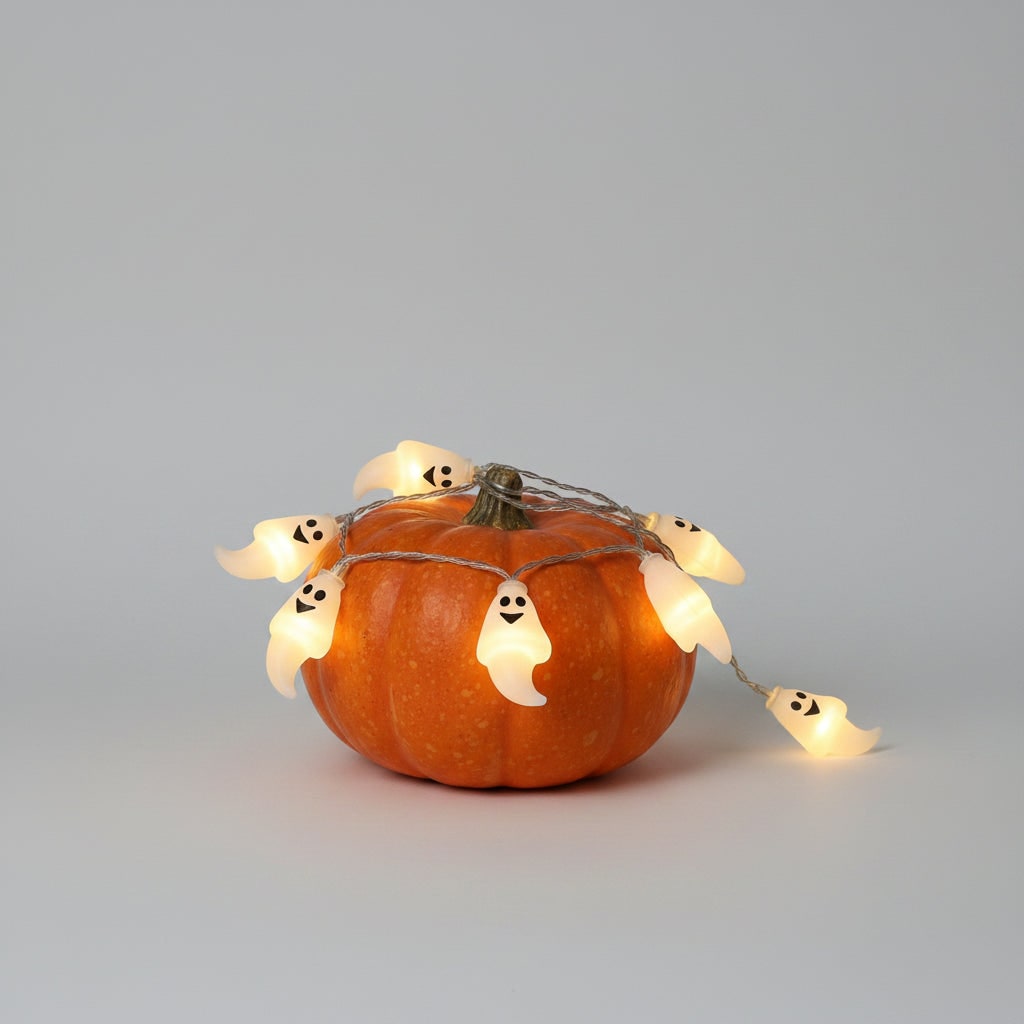 Halloween Lights Outdoor String Set with Battery LED and Moulded Novelty Covers