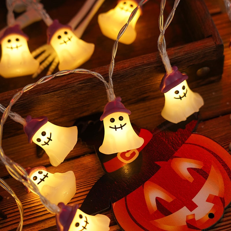 Halloween Decorations Outdoor Fairy Lights with Battery Operated Warm White LED for Patio Yard