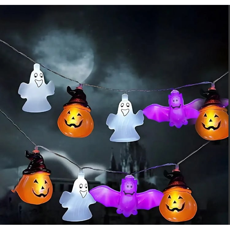 Halloween Decorations Outdoor String Lights with Battery Operated Warm White LED for Patio Yard