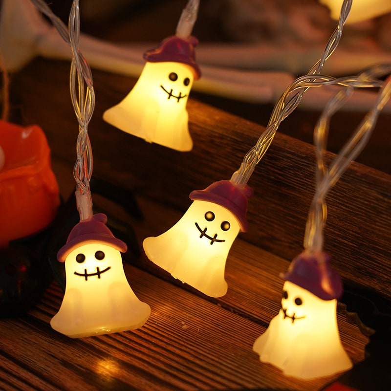 Halloween Decorations Outdoor String Lights with Battery Operated Warm White LED for Patio Yard