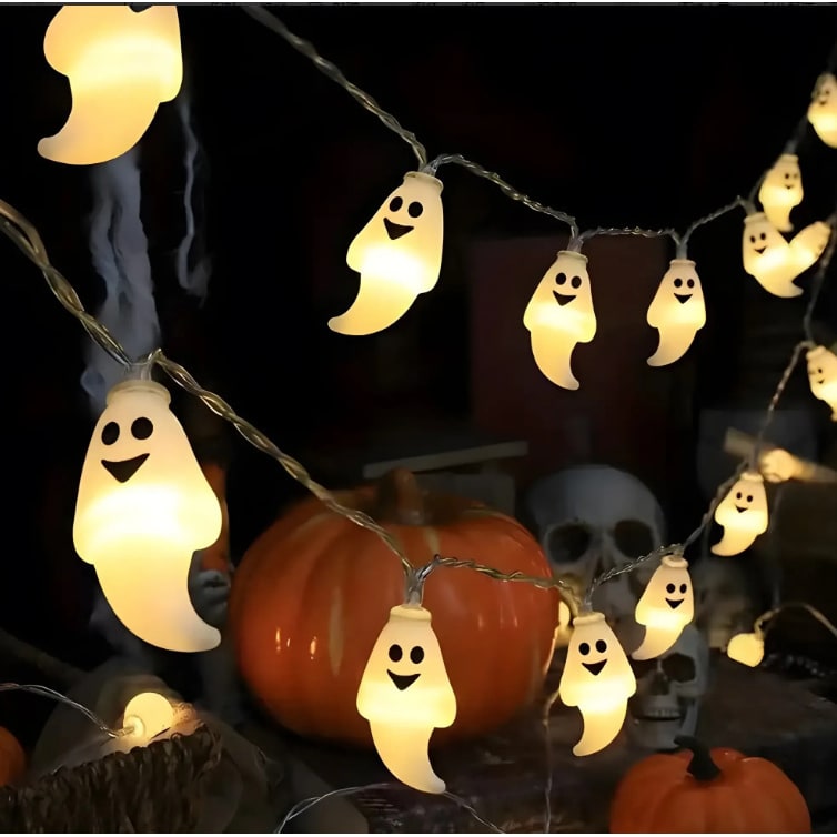 Halloween Decorations Outdoor String Lights with Battery Operated Warm White LED for Patio Yard