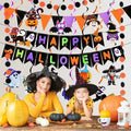 Hanging Halloween Decorations Banner Kit with Foil Swirls and Pennant Flags