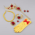 Princess Halloween Costumes Dress Up Accessory Set with Tiara Wand Satin Gloves and Jewellery