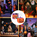 Halloween Pumpkin Bubble Machine with Glowing LED Lights and Automatic Blower
