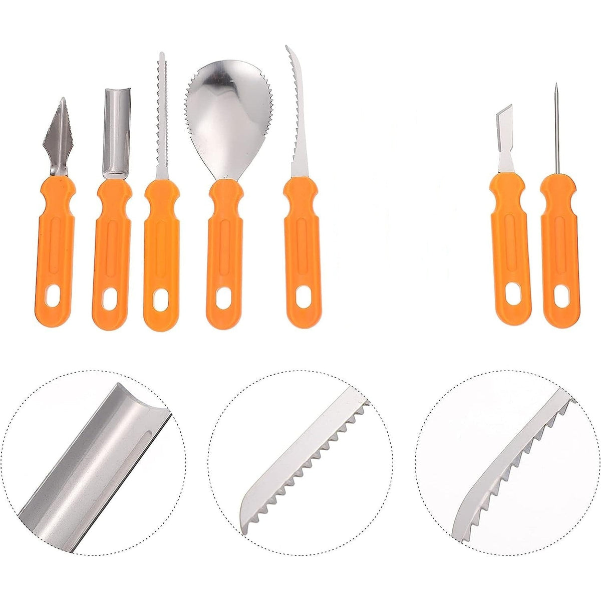 Pumpkin Carving Tools with Stainless Steel Saw Blades and Moulded Grip Handles
