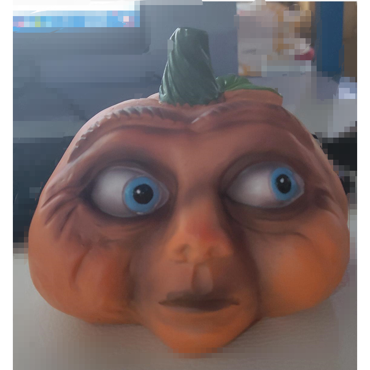 Halloween Pumpkin Faces Resin Decorations with Hand Painted Expressive Eyes for Front Door