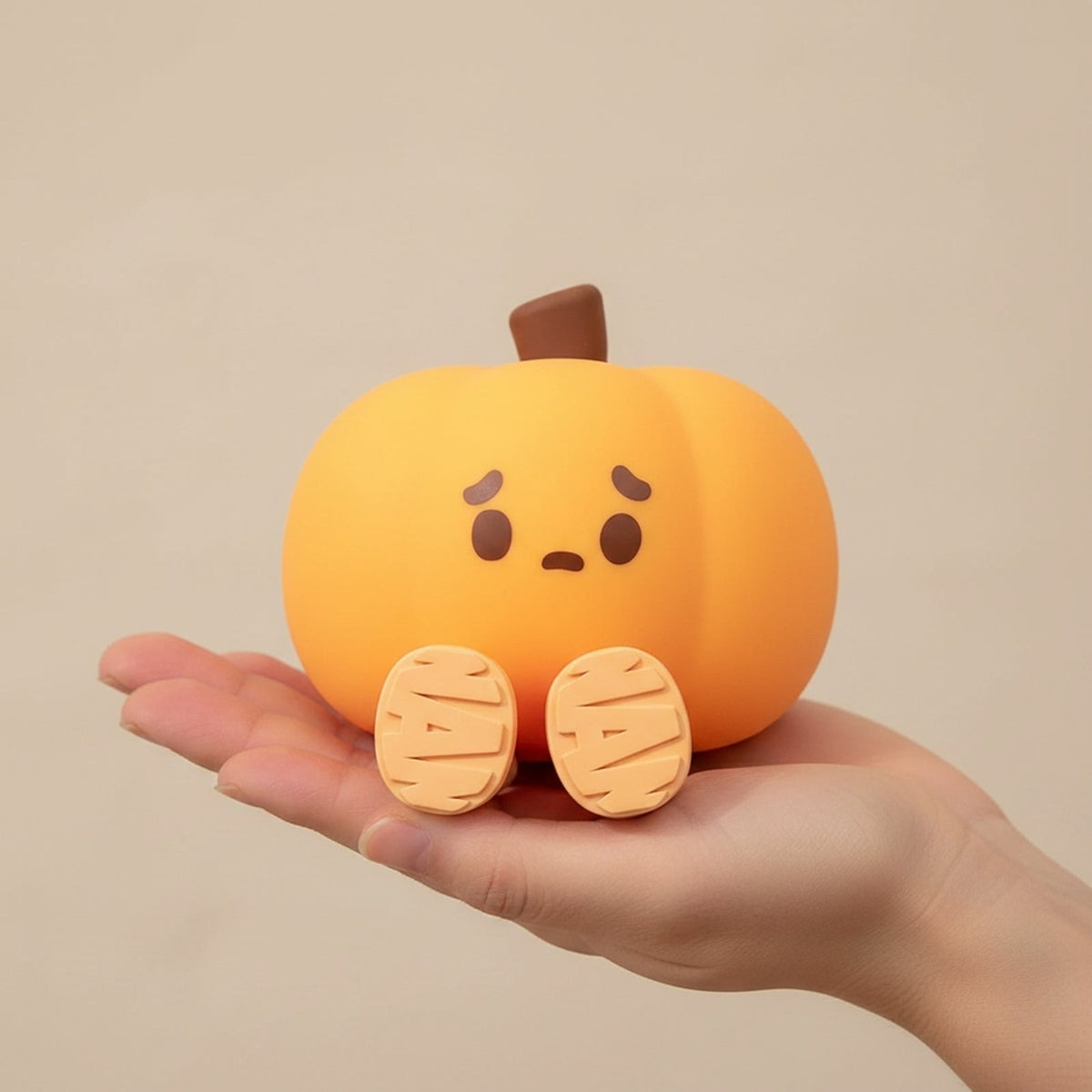 Rechargeable Halloween Pumpkin Night Light with Sad Face and Dangling Legs
