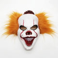 Scary Clown Costume Mask with Sinister Grin and Hand Painted Detail in Three Hair Colours